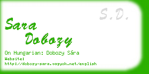 sara dobozy business card